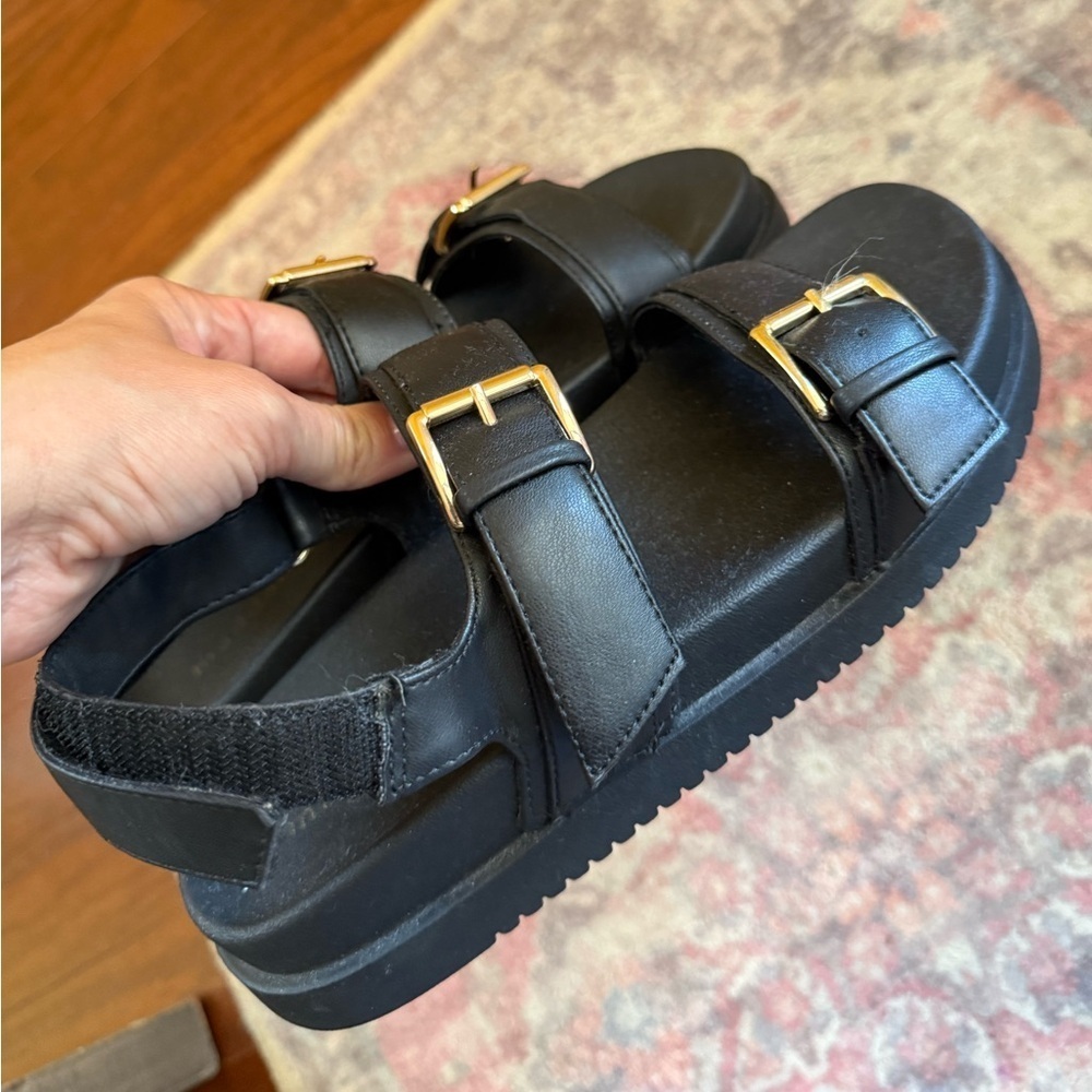 Madden Girl Double Buckle Slide-On Sandal w/ Adjustable Buckle Straps size 6.5